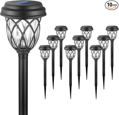 EXCMARK 10 Pack Solar Lights Outdoor Garden Pathway Solar Powered Yard Lights for Walkway Sidewalk Driveway.