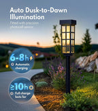 Solar Walkway Path Lights 8-Pack, IP65 Waterproof