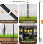 Heavy-Duty String Light Poles 8-Pack, 10ft Deck