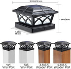 4-Pack Upgraded Solar Post Cap Lights for Yard, LED