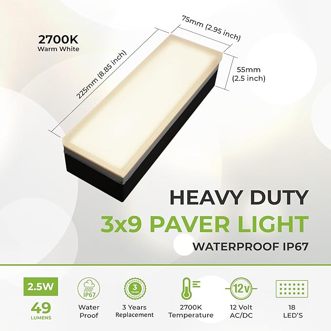 Solar Pathway Lights, IP67 Waterproof LED Garden Lights