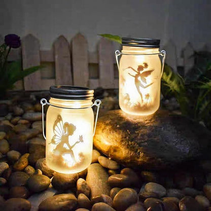 Solar Fairy Lantern for Garden Decorations, Christmas Decorations Lights Hanging Lamp Frosted Glass Jar for Home Yard Patio Lawn Party Decor Mothers Day Gifts for Woman Mom Grandma(Warm White)