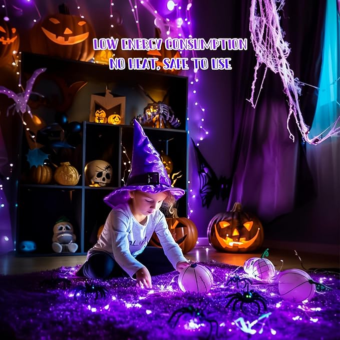 8-Pack Christmas LED String Lights, Waterproof Timer Lights