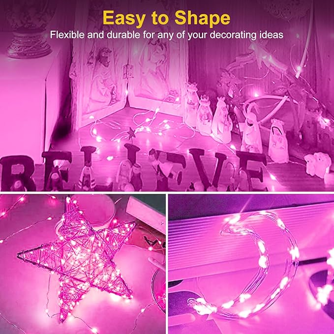 6-Pack 7ft Christmas LED String Lights, Waterproof Timer Lights