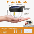 Solar Gutter Lights 4-Pack, Waterproof LED