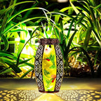 Metal Hummingbird Solar Lanterns for Backyard, Waterproof LED