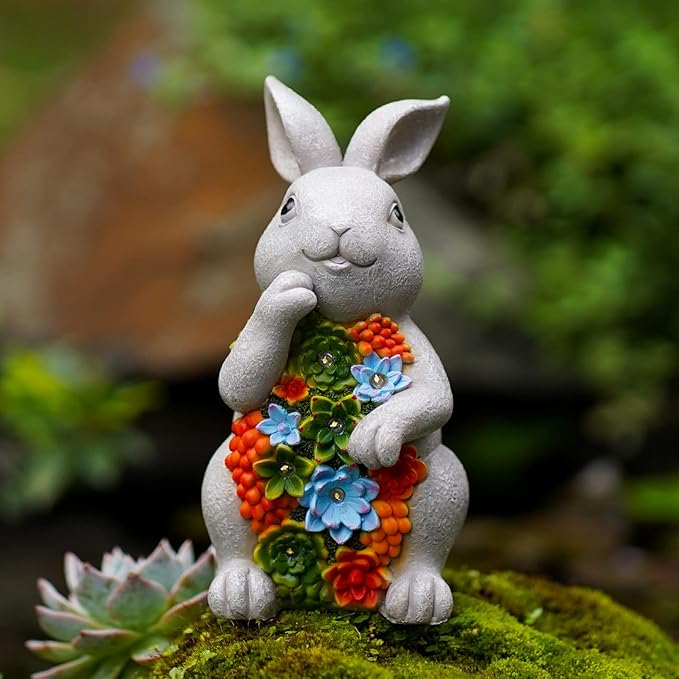 Solar Bunny Statue Light, Yard Decor