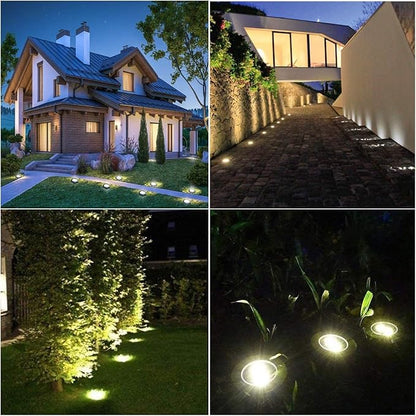 4.6 Inch Diameter Solar Ground Lights, Waterproof Solar Garden Lights, Outdoor Garden Waterproof Bright in-Ground Light, Landscape Lighting for Pathway,Yard,Lawn,Patio,Walkway (16 Pack Warm Light)