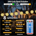 50 LED Christmas Twinkle Lights, 22ft Waterproof for Backyard