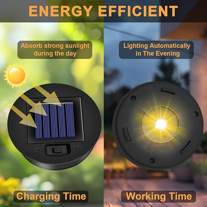 2 Pack Solar Lights Replacement Top, 3.3 inch Top, 2.91 inch Bottom, Waterproof, Warm White