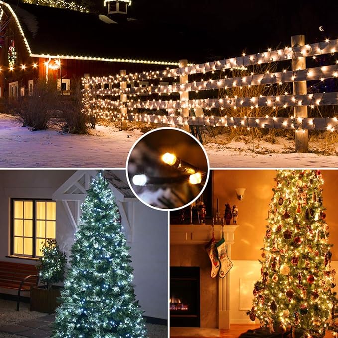 Christmas Patio String Lights, 67ft 200 LED Waterproof