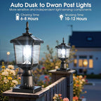2-Pack Cool White Yard Post Cap Lights, Solar LED