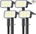 118 LED Solar Yard Spotlights 4-Pack, LED