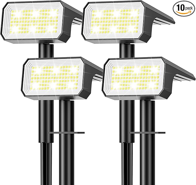 118 LED Solar Yard Spotlights 4-Pack, LED