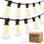 200ft LED Patio String Lights, Waterproof Outdoor