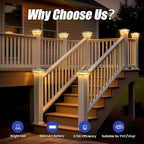 Cool White Solar Fence Post Caps 6-Pack, Patio LED