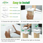 Warm White Solar Fence Post Caps, Yard LED