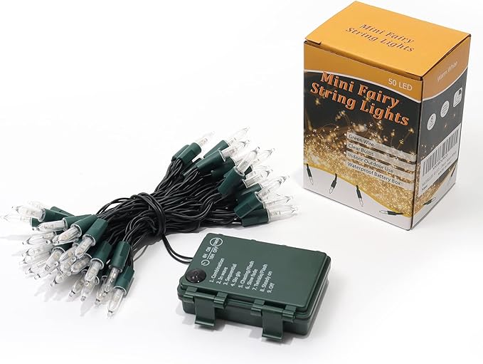 16ft Christmas LED String Lights, Waterproof Timer Lights