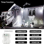 Christmas Porch String Lights 4-Pack, 66ft 200 LED Waterproof