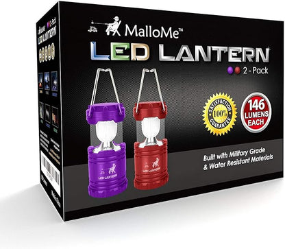 2-Pack Rechargeable LED Camping Lantern, Portable