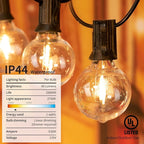 Outdoor String Lights, 109ft Black Waterproof LED