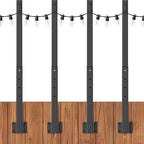 8ft Outdoor String Light Poles 4-Pack, Metal