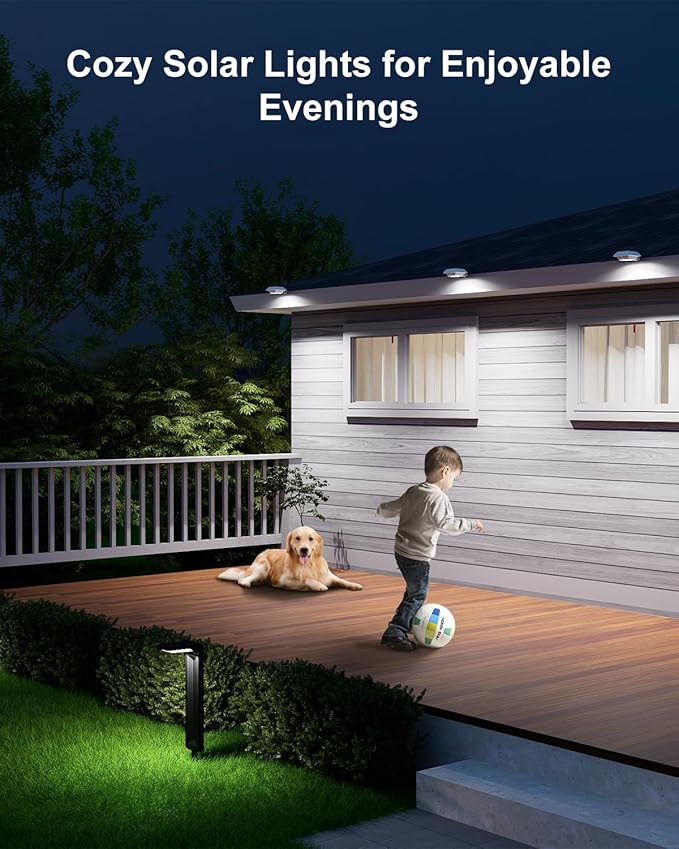 8-Pack White Solar Gutter Lights, Outdoor LED