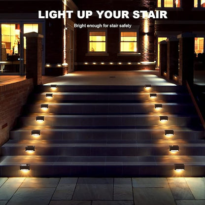 pearlstar Solar Deck Lights Outdoor,24 Pack Solar Deck Lights Outdoor Waterproof Led,for Stairs,Step,Fence,Yard,Patio,Driveway,Pathway,Yard,Backyard and Garden(Brown)