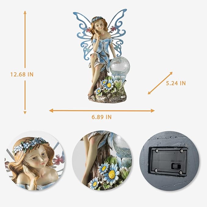 12.68" Garden Solar Lawn Figurine Light, Waterproof