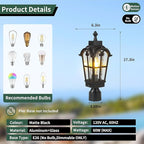 2-Pack Patio Post Cap Lights, Solar LED