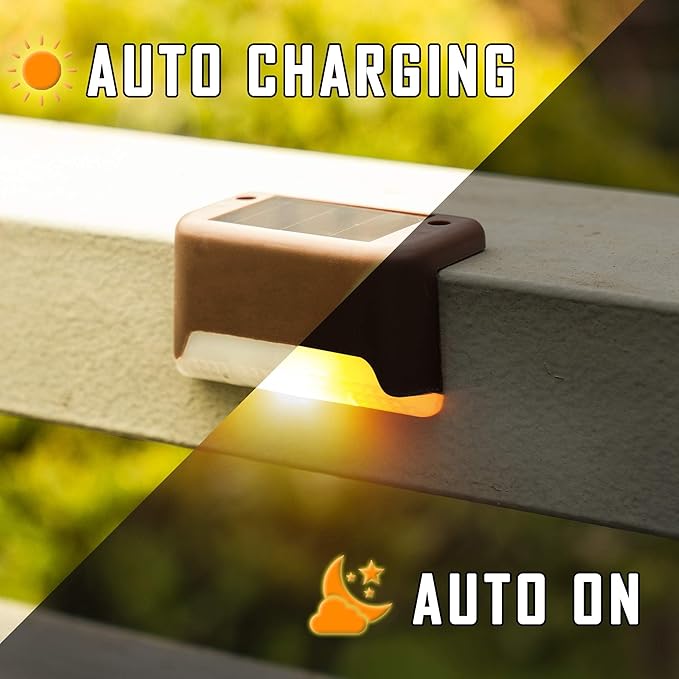 24-Pack Brown Modern Solar Wall Lights, Outdoor LED