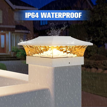 VOLISUN Solar Post Cap Light 16Pack White: RGB Color Changing - Fence Post Lights Solar Outdoor Waterproof for 4x4 x5 x6 WoodenVinyl