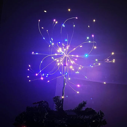 JJGoo Solar Firework Lights, 2 Pack 120 LEDs 2 Lighting Modes Solar Garden Lights Outdoor Waterproof for Yard Patio Walkway Pathway Party Wedding Christmas Decorative - Colorful