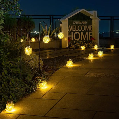ROSHWEY Solar Lantern Gifts for Women, 4 Pack Hanging Garden Decor Lights Outdoor Waterproof with 30 LED for Halloween Christmas Easter Gift