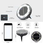 8-Pack Cool White In-Ground Solar Lights, Flat LED Garden