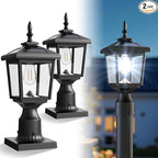 2-Pack Cool White Yard Post Cap Lights, Solar LED