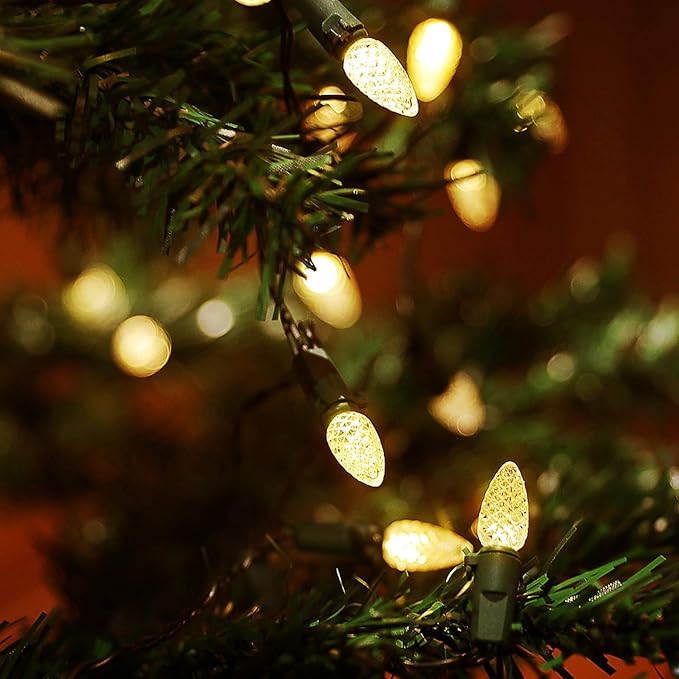 2-Pack 50 LED Christmas Twinkle Lights, 18ft Waterproof for Patio