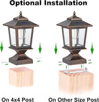 2-Pack Solar Post Cap Lights for Patio, LED