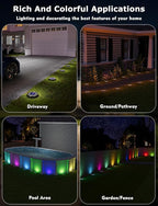 16-Pack Flat Solar Landscape Lights, Waterproof LED