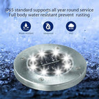 4-Pack White Flat Solar Landscape Lights, Waterproof LED