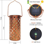 Heart Solar Hanging Lanterns 2-Pack, Rustic Garden Decor