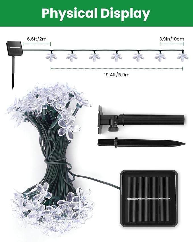 Christmas String Lights, 60 LED Waterproof Twinkle Lights