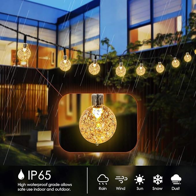 2-Pack 16ft Christmas LED String Lights, Waterproof Timer Lights