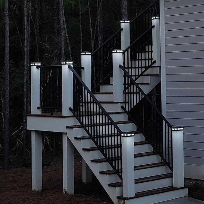 Classy Caps Cambridge Solar Post Cap, SLC771B, 6x6, Black Aluminum – High Performance, Energy Efficient, Weather-Resistant, Durable Design, Fits 5"x5",5.5"x5.5" & 6"x6" Posts (Adaptor Included)
