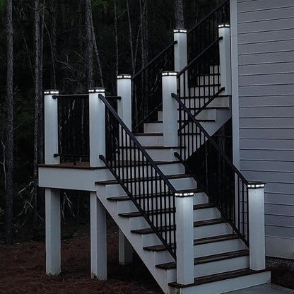 Classy Caps Cambridge Solar Post Cap, SLC771B, 6x6, Black Aluminum – High Performance, Energy Efficient, Weather-Resistant, Durable Design, Fits 5"x5",5.5"x5.5" & 6"x6" Posts (Adaptor Included)