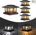 4-Pack Cool White Solar Deck Post Lights, Outdoor LED Caps