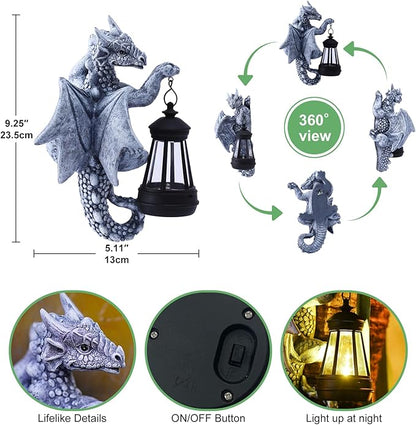 Dragon Tree Hugger Garden Decor - 9.3 Inch Garden Statues Lawn Ornaments for Outside Balcony Yard Art Outdoor,Garden Gifts for Women,Mom,Grandma
