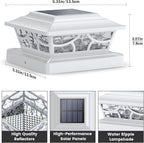 4-Pack 4-Mode Warm White Deck Post Cap Lights, Solar LED