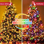 4-Pack 17ft Christmas LED String Lights, Waterproof Timer Lights