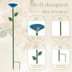 8-Pack Bee Watering Station, Metal Garden Bee Bath